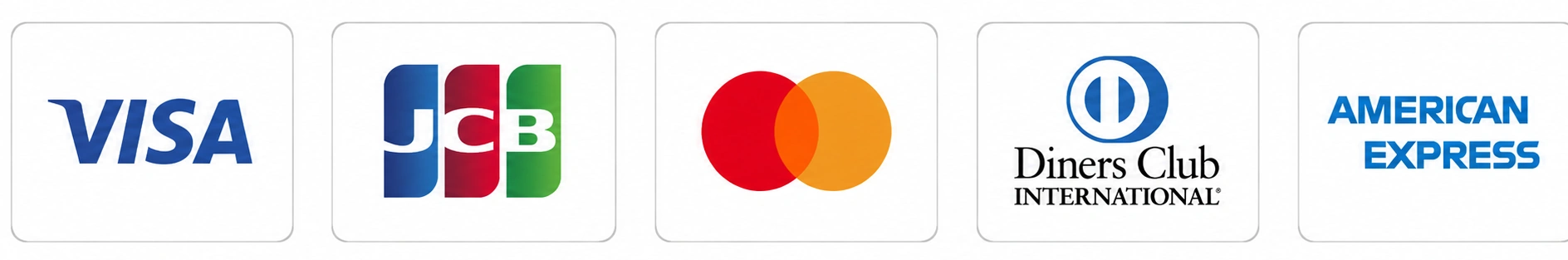 VISA・JCB・Mastercard・Diners Club・American Express